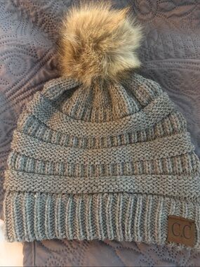 Gray cc beanie